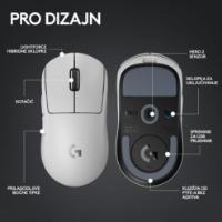 Miš LOGITECH Pro X Superlight 2, bežični, optički, 32000dpi, bijeli, USB