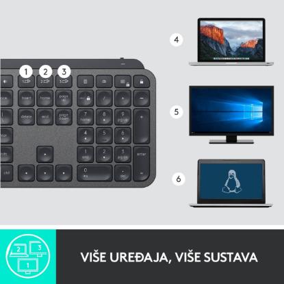 Tipkovnica LOGITECH MX Keys mini, brezžična, BT, srebrna