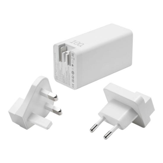 Kućni punjač ASUS AC100-02 GaN, 100W, 2xUSB-C, USB-A, US/EU/UK, bijeli