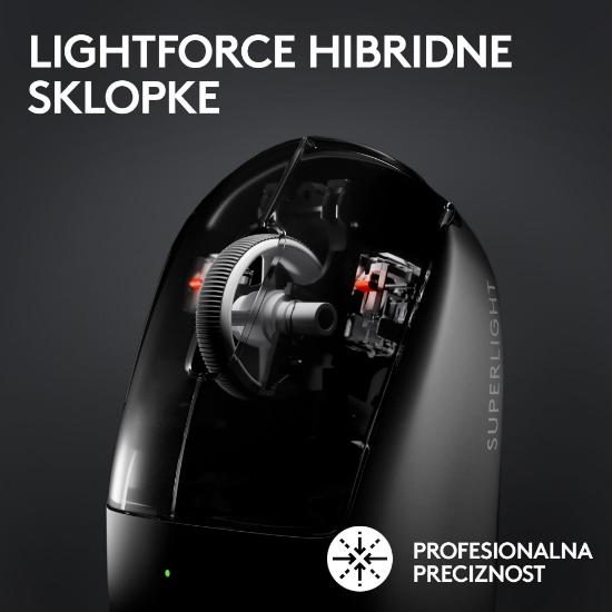 Miš LOGITECH Pro X Superlight 2, bežični, optički, 32000dpi, bijeli, USB