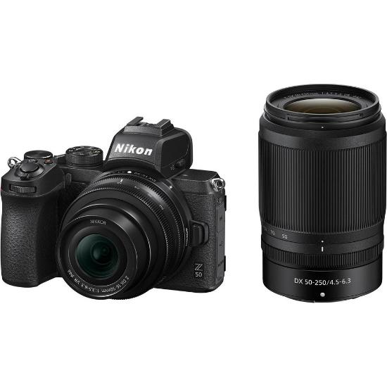 Digitalni fotoaparat NIKON Z50 + 16-50VR + 50-250 VR, 20,9 MP, DX CMOS senzor, 4K Ultra HD, crni