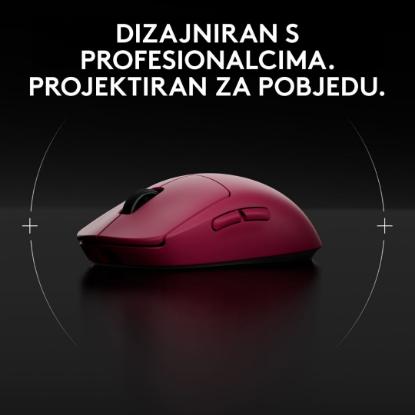 Miška LOGITECH Pro 2 Lightspeed, RGB, optički, bežični, 32000dpi, rozi