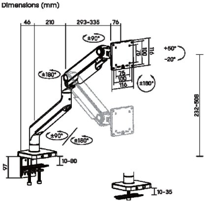 Stalak za monitor SBOX LCD-C49, stolni, do 49", za 1 monitor, crni