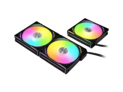 Ventilator LIAN LI Uni Fan AL120 V2 RGB PWM, 120mm, črni, 3 ventilatorja, kontroler