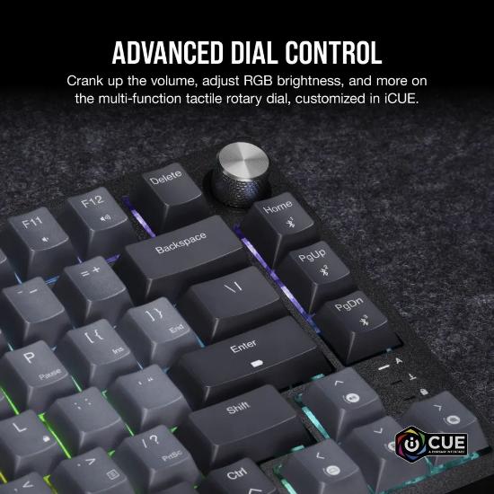 Tipkovnica CORSAIR K65 Plus Wireless, mehanička, brezžična, Corsair MLX Red, US Layout, USB, črna