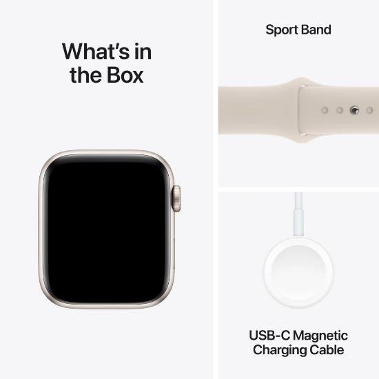 Pametna ura APPLE Watch SE2 V2 GPS, 44mm Starlight Alu Case w Starlight Sport Band - M/L