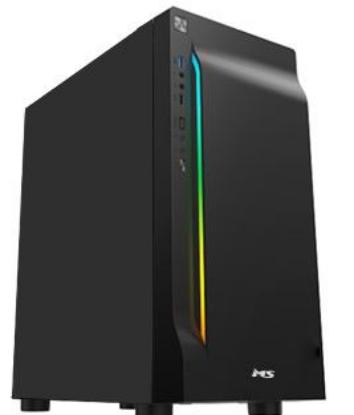 Ohišje MS ARMOR V300 gaming, MIDI, ATX, window, črno, bez napajalnika