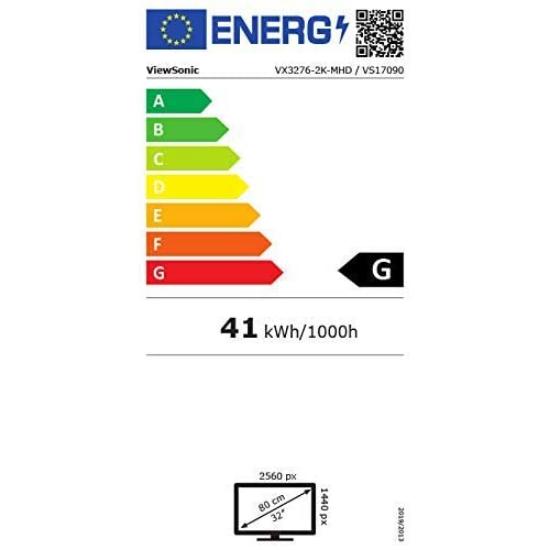 Monitor 32" VIEWSONIC VX3276-2K-MHD-2, QHD, IPS, 75Hz, 4ms, 250cd/m2, 1200:1, črni