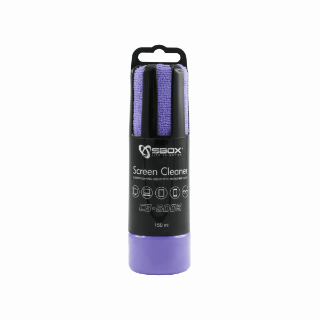 Sredstvo za čišćenje SBOX CS-5005, za čišćenje ekrana mikrofiber krpicom, 150ml, ljubičasto