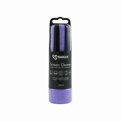 Sredstvo za čišćenje SBOX CS-5005, za čišćenje ekrana mikrofiber krpicom, 150ml, ljubičasto