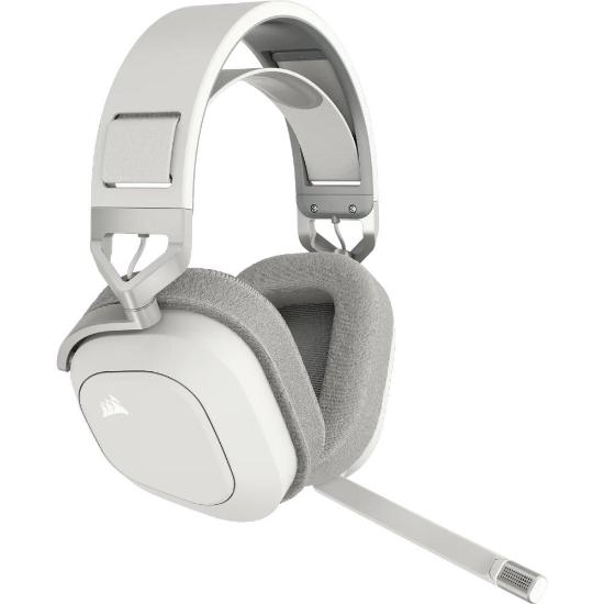 slušalke CORSAIR HS80 Max Wireless, brezžične, mikrofon, bele