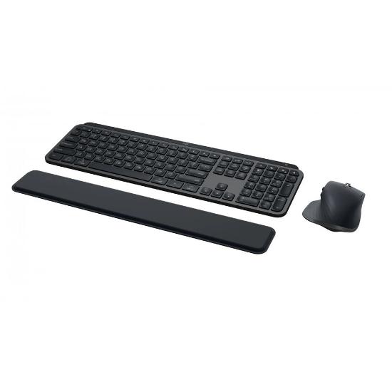 Tipkovnica + Miška LOGITECH MX Keys S Combo, brezžični, US razpored, siva
