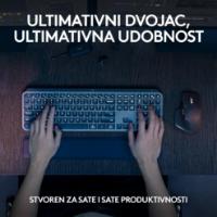 Tipkovnica + Miška LOGITECH MX Keys S Combo, brezžični, US razpored, siva