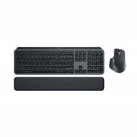 Tipkovnica + Miška LOGITECH MX Keys S Combo, brezžični, US razpored, siva