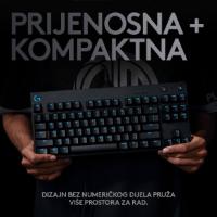 Tipkovnica LOGITECH G Pro TKL, GX Blue, mehančna, RGB, črna, USB
