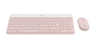 Tipkovnica + miška LOGITECH MK470 Slim Wireless, brezžična, roza