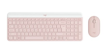 Tipkovnica + miška LOGITECH MK470 Slim Wireless, brezžična, roza