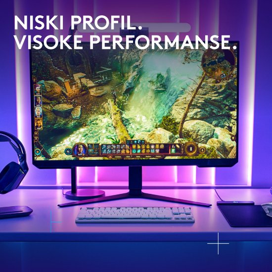 Tipkovnica LOGITECH Gaming G515 Lightspeed TKL, Tactile switch, RGB, mehanička, brezžična, US Layout, USB, bela
