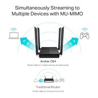 Router TP-LINK Archer C64, AC1200, 802.11a/b/g/n/ac, 4x 10/100/1000 LAN + WAN, 4 antene, brezžični