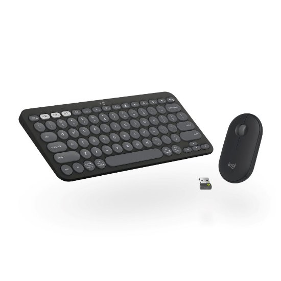 Tipkovnica + Miška LOGITECH Pebble 2 Combo, brezžična, črna
