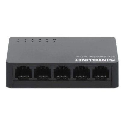 Switch INTELLINET 561747, 10/100/1000 Mbps, 5-port, plastično kućište, kabel Cat6 0,5m