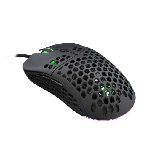 Miška WHITE SHARK Naginata Premium Line, RGB, optički, 16000dpi, USB, črni