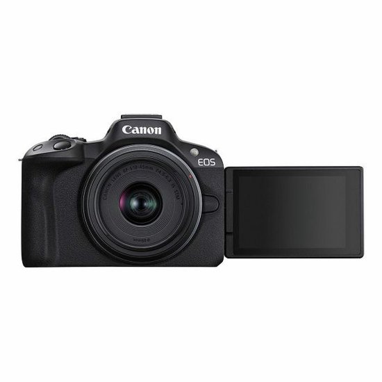 Digitalni fotoaparat CANON EOS R50 + RF-S 18-45mm f/4.5-6.3 IS STM, 24,2 Mp, 4K Ultra HD, črni