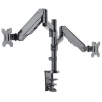 Stojalo za monitor MANHATTAN 461597, za dva monitora, stolni, 17" do 32", črn