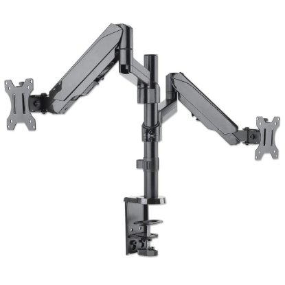Stojalo za monitor MANHATTAN 461597, za dva monitora, stolni, 17" do 32", črn