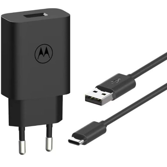 Polnilec MOTOROLA Turbo Power, 33W, USB-A, USB-C na USB-A kabel, črni