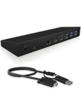Priklopna postaja ICY BOX IB-DK2244AC, USB-C na 2x DP, 2x HDMI, USB-C, 5x USB 3.0 Type-A, G-LAN RJ45, za  prenosni računalnik