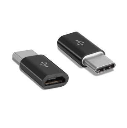 Adapter MAXMOBILE, micro USB-B (Ž) na USB-C (M), črni