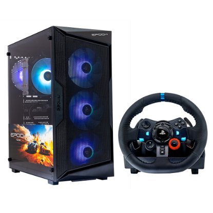 EPOCH Pulsar / Ryzen 5 7500F, 16GB DDR5, 1TB SSD NVMe, nVidia GeForce RTX 4060 Ti 8GB, WiFi, Windows 11, črno + Volan Logitech G29