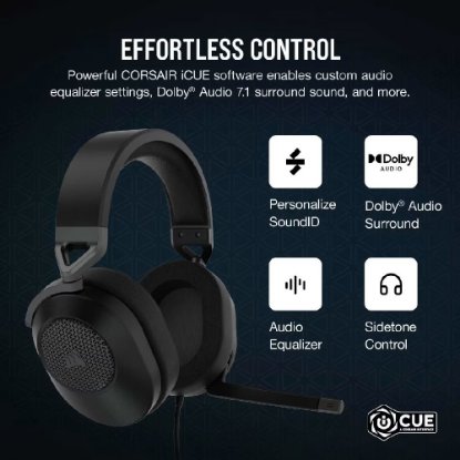 Slušalke CORSAIR HS65 Surround Gaming Wireless, brezžične, mikrofon, črne