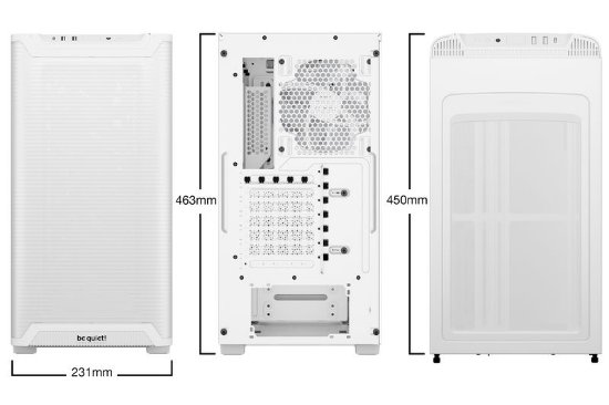 Ohišje BE QUIET Pure Base 501LX, ATX, s steklenim oknom, belo, brez napajalnika