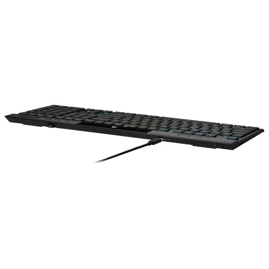 Tipkovnica CORSAIR K100 RGB AIR, mehanska, brezžična, Cherry MX Ultra Low Profile Tactile, US postavitev, USB, črna