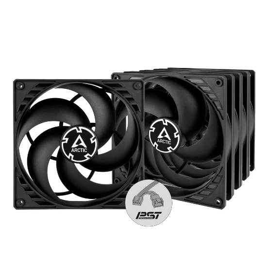 Ventilator ARCTIC P14 PWM PST VP (5 komada u pakiranju), 140mm, 1700 okr/min, črni