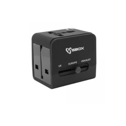 Potovalni adapter SBOX TA-23, črne barve