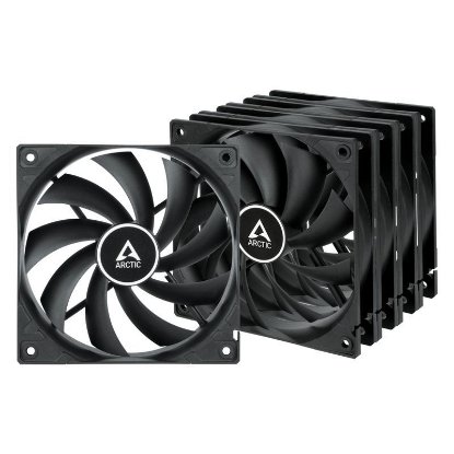 Ventilator ARCTIC F12 PWM, 120 mm, 1350 vrt/min, paket 5 kosov, črni