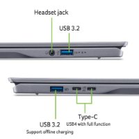 Prenosnik ACER Swift Go 14 AI NX.KYXEX.009 / Snapdragon X Plus X1P-42-100, 16GB, 1TB SSD, Qualcomm Adreno, 14,5" WUXGA 120Hz IPS, Windows 11, sivi
