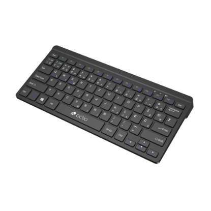 Tipkovnica OCTIO Compact K300WBT, brezžična, Bluetooth, črna