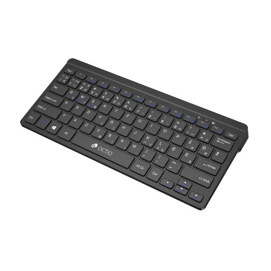 Tipkovnica OCTIO Compact K300WBT, brezžična, Bluetooth, črna