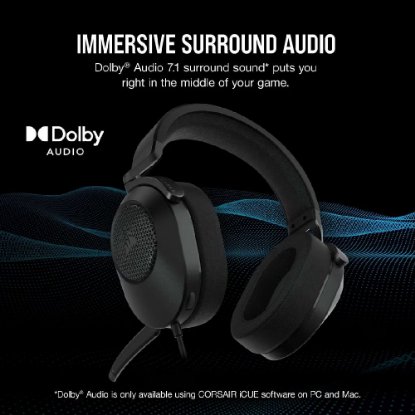 Slušalke CORSAIR HS65 Surround Gaming Wireless, brezžične, mikrofon, črne