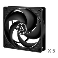 Ventilator ARCTIC P12 PWM PST, 120 mm, 1800 vrt/min, 5-pack, črni