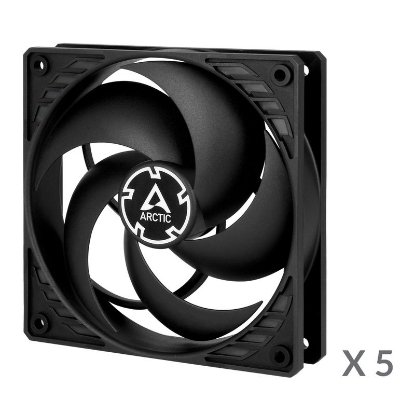 Ventilator ARCTIC P12 PWM PST, 120 mm, 1800 vrt/min, 5-pack, črni