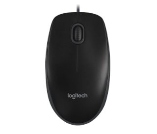 LOGITECH B100 žična optična miška, USB, črna (OEM)