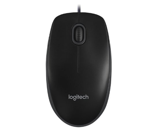 LOGITECH B100 žična optična miška, USB, črna (OEM)