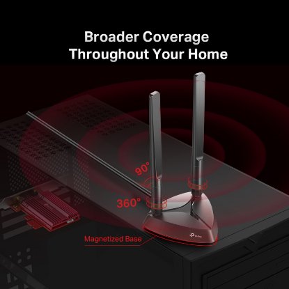 Omrežni adapter TP-LINK AX3000 Archer TX3000E, brezžični Dual-Band Wi-Fi 6 BT5.0 PCI-E adapter, 574 Mbps / 2402 Mbps (2,4 GHz / 5 GHz), 802.11ax/ac/n/a/g/b, 2× 5 dBi anteni