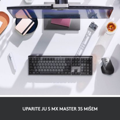 Tipkovnica LOGITECH MX Mechanical Tactile Quiet, brezžična, Bluetooth, črna