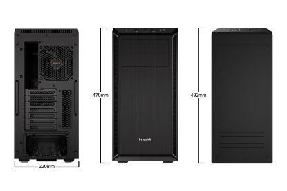 Ohišje BE QUIET Pure Base 600, ATX, črno, brez napajalnika